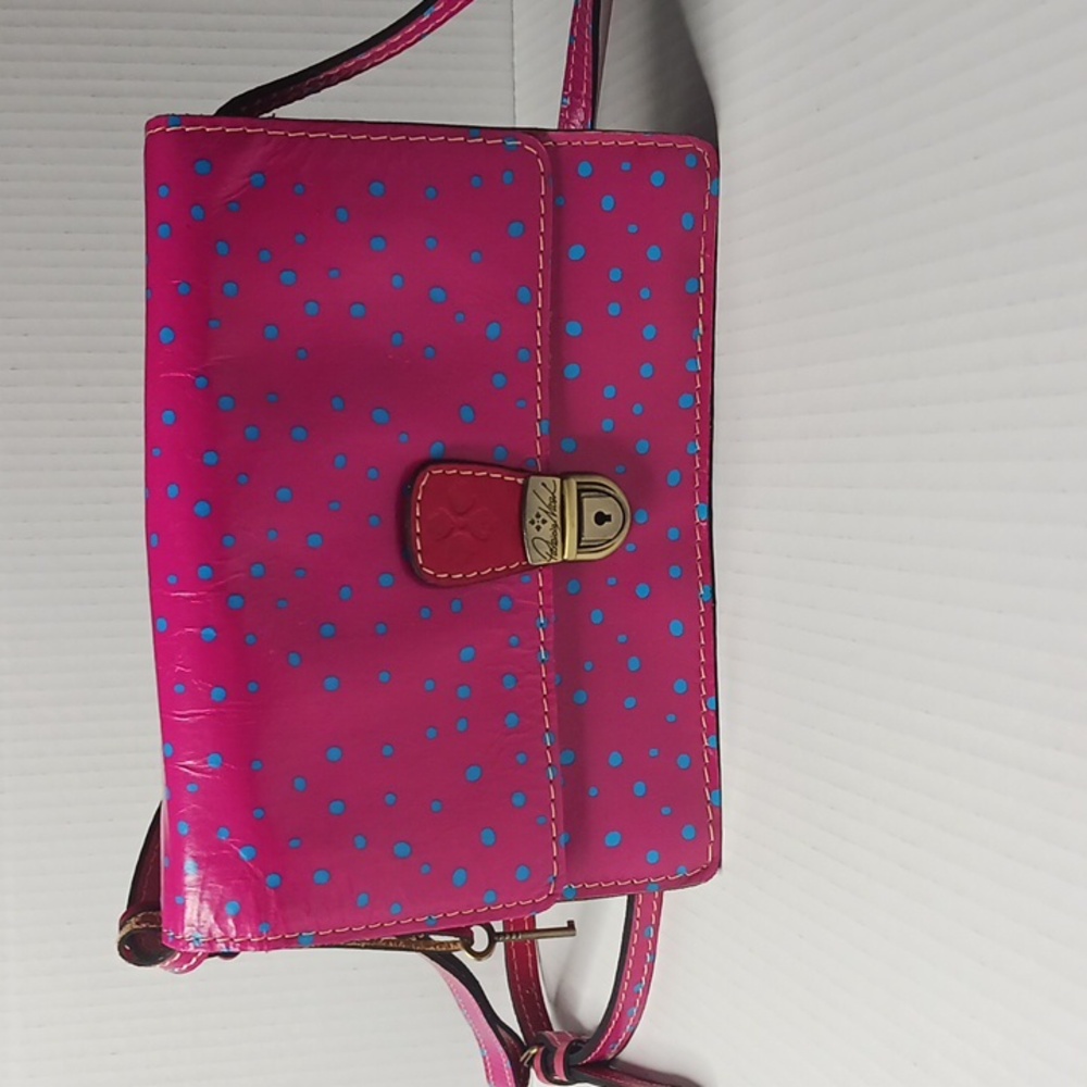 Patricia Nash Pink Leather Polka Dot Crossbody bag